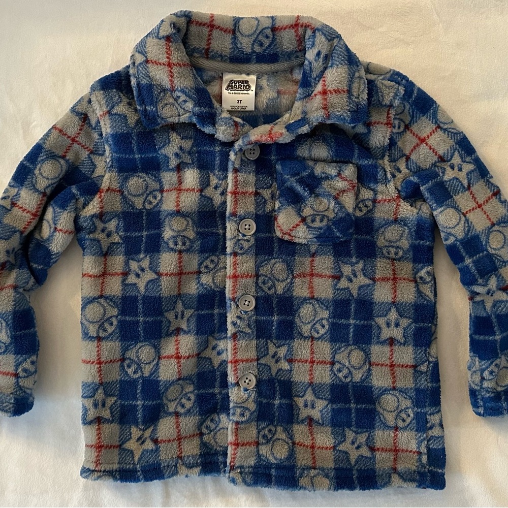 Nintendo Super Mario Blue and White Fleece